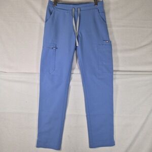 FIGS Technical Collection Scrub Pants Women XXS Petite Ceil Blue Straight Leg...